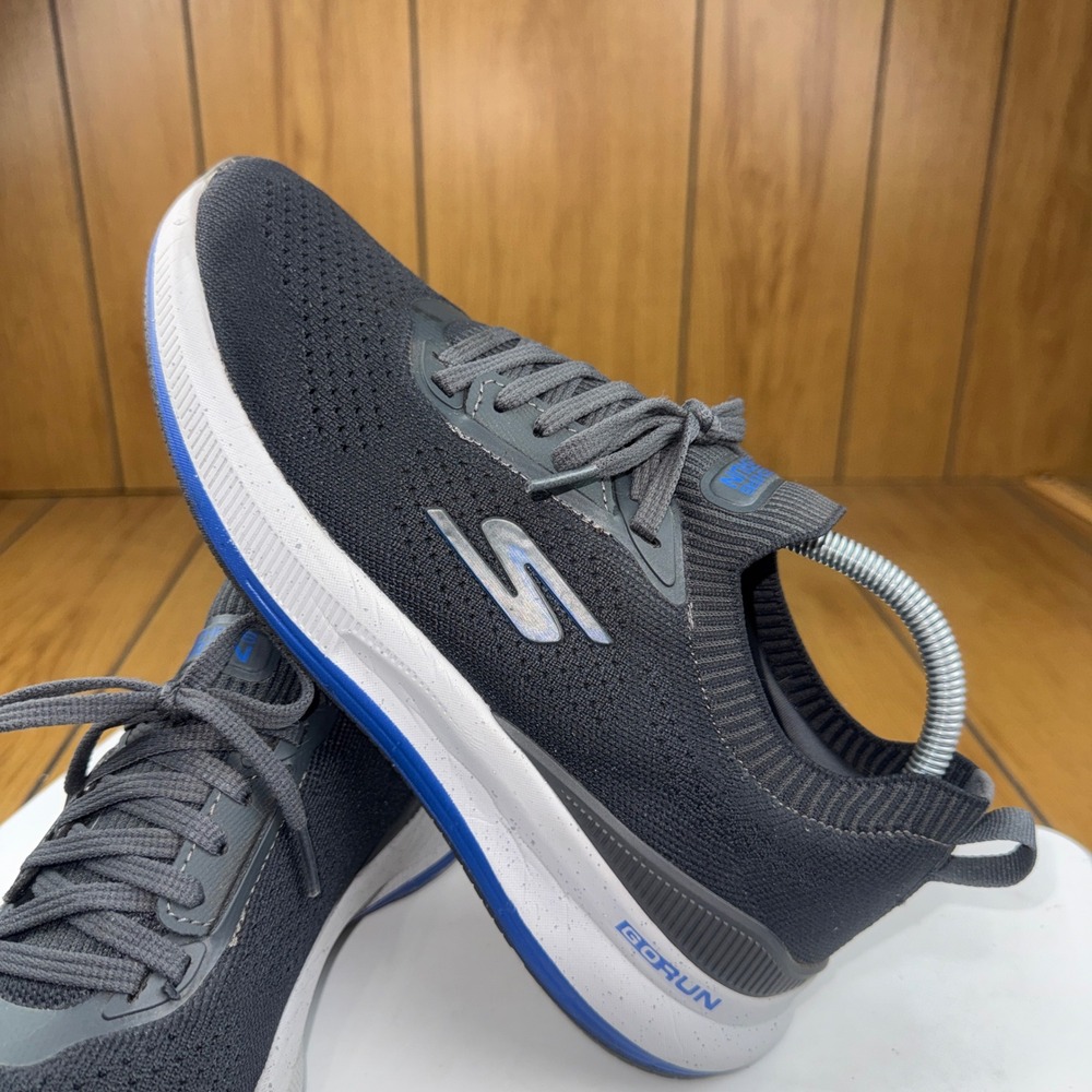 Skechers GOrun Consistent Mens Charcoal Grey Blue Running Shoes 16893BJ Size 8